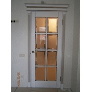 Двери (ясень тонирован, остекление витраж ) фото