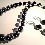 Комплект Черно-белое из стекла ручной работы фото