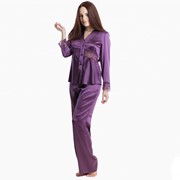 Пижама женская фиолетовая с брюками фото