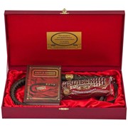 Подарочный набор Кнут и пряник с книгой афоризмов (красный, 40 х 22 х 7 см)