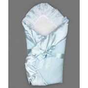 Одеяло конверт на выписку из роддома, Зима, Голубой фото