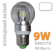Лампа G50/9W 6000К, Прозрачная. Светодиодная Цоколь E27, 220Вт., 9Ватт, 700Лм., 360 градусов, 6000К, прозрач. фото