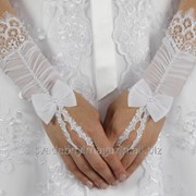 Перчатки свадебные №105, белый (короткие)