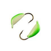 Мормышка свинцовая East Coast Банан цв. белое брюшко/зеленая спинка, фосфорная 0,96г.5/10мм фото