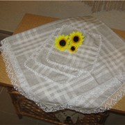 Ткань с вышивкой (лён, вискоза) фото