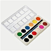 Краска 130720 Yalong YL 83091-12 “Water Colors“ медовая акварель ( 12 цв.) кисть, карандаш пластиковый boх, европодвес ( цена за1 шт.) фотография