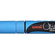 Маркер для окон и стеклянных поверхностей UNI Chalk PWE-8K, 8мм, голубой фотография