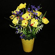 Букет искусственных цветов в горшке 524 фото