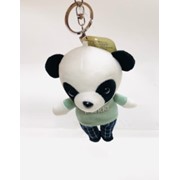 Мягкая игрушка-брелок панда в сером свитере 15 см фото