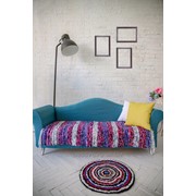 Handwoven cotton-velour rug /Домотканый коврик из хлопка и велюра. фотография