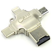 Card Reader iDragon R005 4 в 1 (lightning, type-c, micro USB) фото