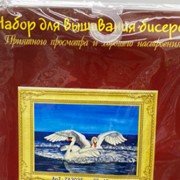 Набор для вышивания бисером 45 см лебеди в воде фото