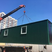 Вагончик-бытовка 8х2.4 м профлист зеленого цвета фото