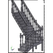 Лестница с забежными ступенями и поворотом на 90*СТ-2700З