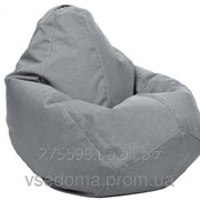 Голубое кресло-мешок груша 100*75 см из микро-рогожки S-100*75 см, светло-серый фотография
