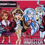 Карандаши цветные в металлической коробочке 12шт Monster High ! 24869 фото