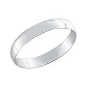 Классическое обручальное кольцо из белого золота (110062) фото