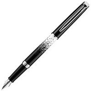 Перьевая ручка Waterman Hemisphere Ombres et Lumieres CT, толщина линии F, хром, черно-серебристый фото