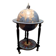 Глобус-бар напольный “Да Винчи“, сфера 40 см, цвет голубой фото