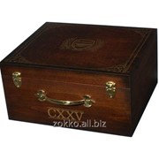 Упаковка для вина с металлическими петлям и замком ,Сосна 10мм + Фанера 4мм фото