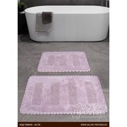 Набор ковриков для ванной Karna LENA вязаный хлопок 50х70, 60х100 лавандовый фото