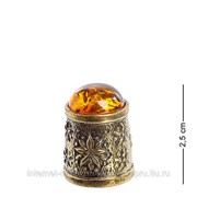 Наперсток Хризантема (латунь, янтарь) AM- 629 фото