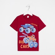 Футболка для мальчика, цвет марсала, рост 116 см фото