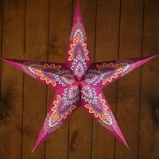 Светильник бумажный “Звезда“ 1х25Вт Е14 разноцветный-2 60х55х24 см фото