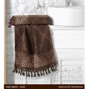 Полотенце для ванной Karna OTTOMAN хлопковая махра тёмно-коричневый 50х90 фото