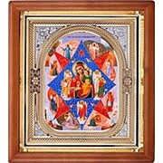 Икона Неопалимая Купина Божья матерь, аналойная, риза, 23х26 фотография