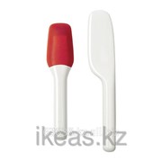 Лопаточка и нож для выпечки, каучук, белый, красный ЭНВИС фото