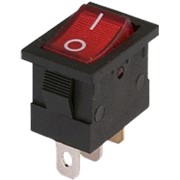 Выключатель KCD5-3N, красный ( с подсветкой)