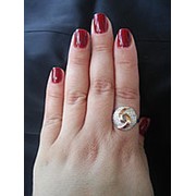 Серебряное кольцо с накладками золота Кристина