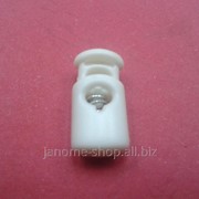 Фиксатор зажим одношнуровой, пластиковый, цвет белый фото