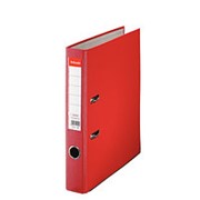 Папка-регистратор Esselte Economy, сверху пластик, внутри - картон, 50 мм, красный фотография