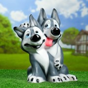 Садовая фигура “Щенки хаски“ 45х40х31см фото