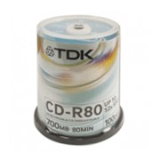 Диск CD-R набор TDK 700 MB 52х, Cake Box 100 шт
