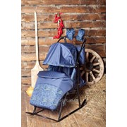 Санки-коляска Kristy Luxe Plus Синий фото