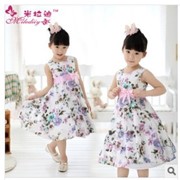 Одежда женская Vogue of new fund of 2014 summer wear han edition girls dress sleeveless cotton flower princess dress is free shipping, код 1717386467