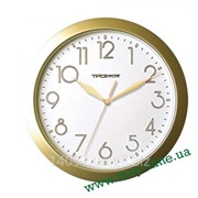 Настенные часы 11171183 Troyka белые с золотым ободком фотография