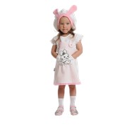 Детский карнавальный костюм Зайка бело-розовая фото