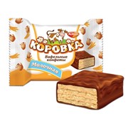 Конфеты шоколадные РОТ ФРОНТ “Коровка“, вафельные с молочной начинкой, 250 г, пакет, РФ09755 фото