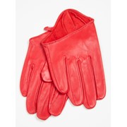 Кожаные перчатки (короткие) для авто, красные фотография