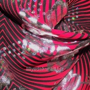 Ткань трикотажная красного цвета с серебряным напылением фото