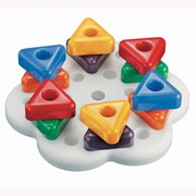 Мозаика детская ГЕОМЕТРИЯ (6 цветов, треугольные большие фишки (12 шт.) + доска) фото