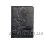 Обложка для паспорта Adventure черный Кожа фото