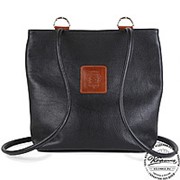 Женская кожаная сумка-рюкзак “Валентино“ (черная) фото