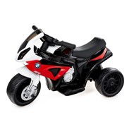 Детский электромобиль BMW S1000 RR, кожаное сиденье, цвет красный фото