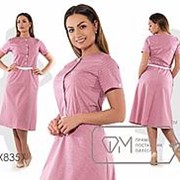 Платье женское в мелкий горох (6 цветов) - Розовый PY/-357 фото