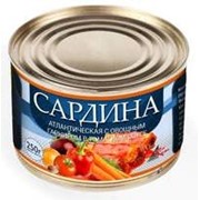 Сардина атлантическая с овощным гарниром в томатном соусе фото